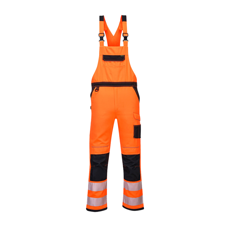 PortWest PW344 Warnschutz Latzhose aus robustem Gewebe