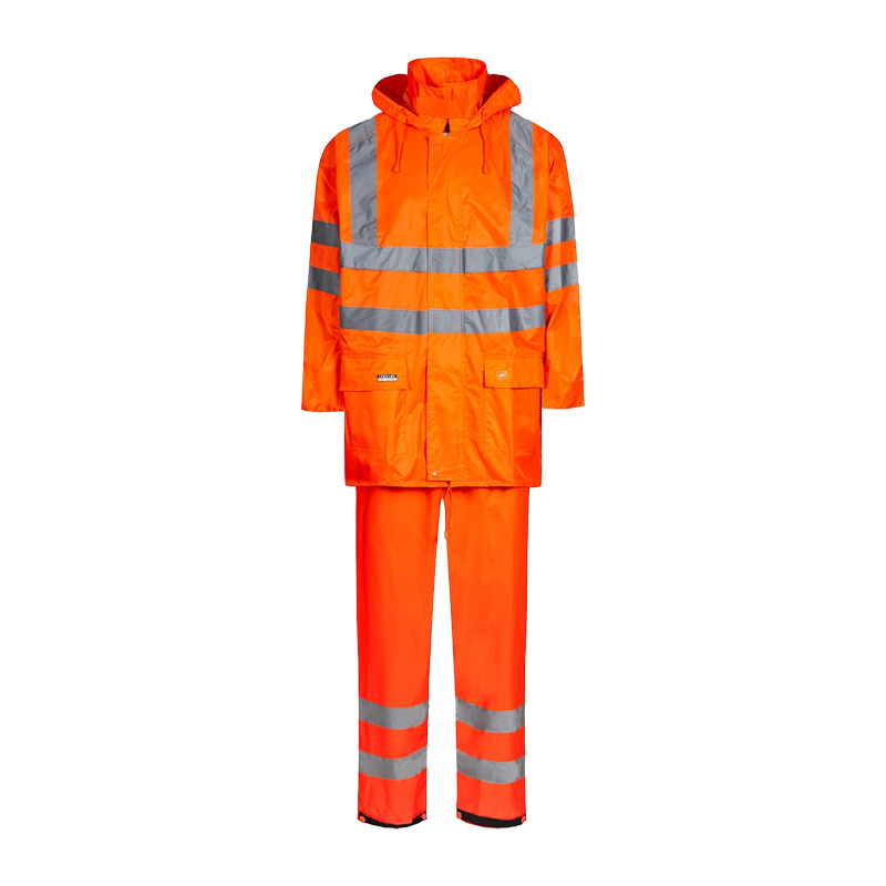 Lyngsøe LR40552 leichtes Hi Vis Regenset Jacke und Hose aus Polyester