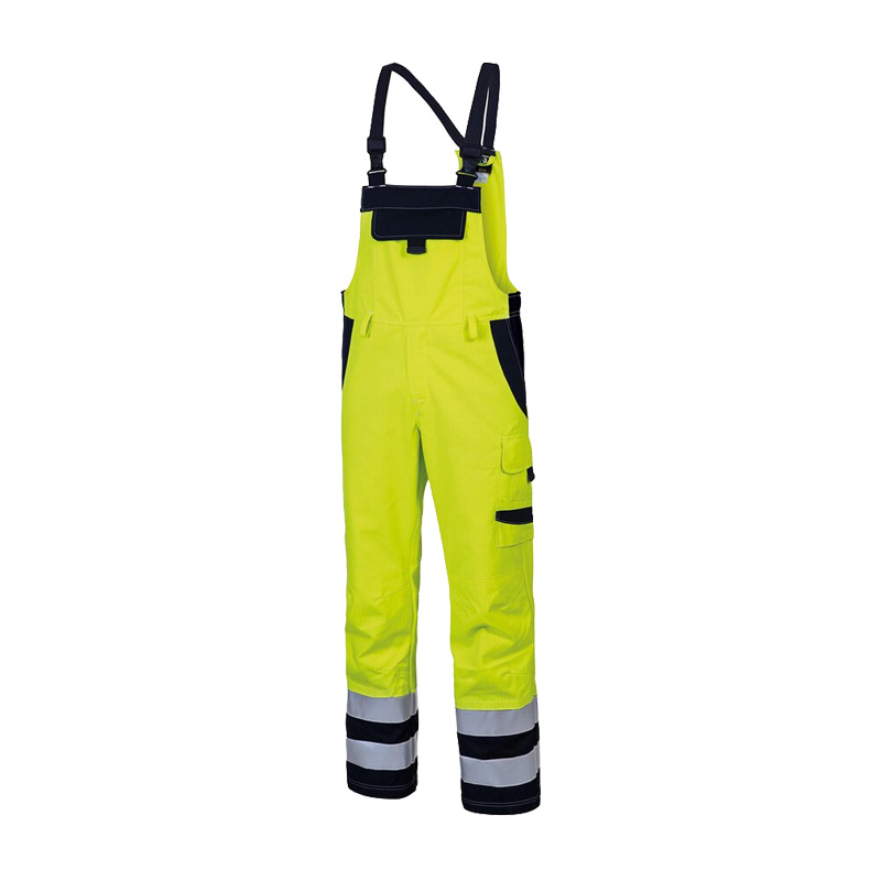 HB MODarc & vis MultiNorm Latzhose 4 kA + 7 kA | APC2 von HB Protective Wear, warn gelbe Multinorm-Latzhose mit Reflexstreifen für Lichtbogenschutz und hohe Sichtbarkeit