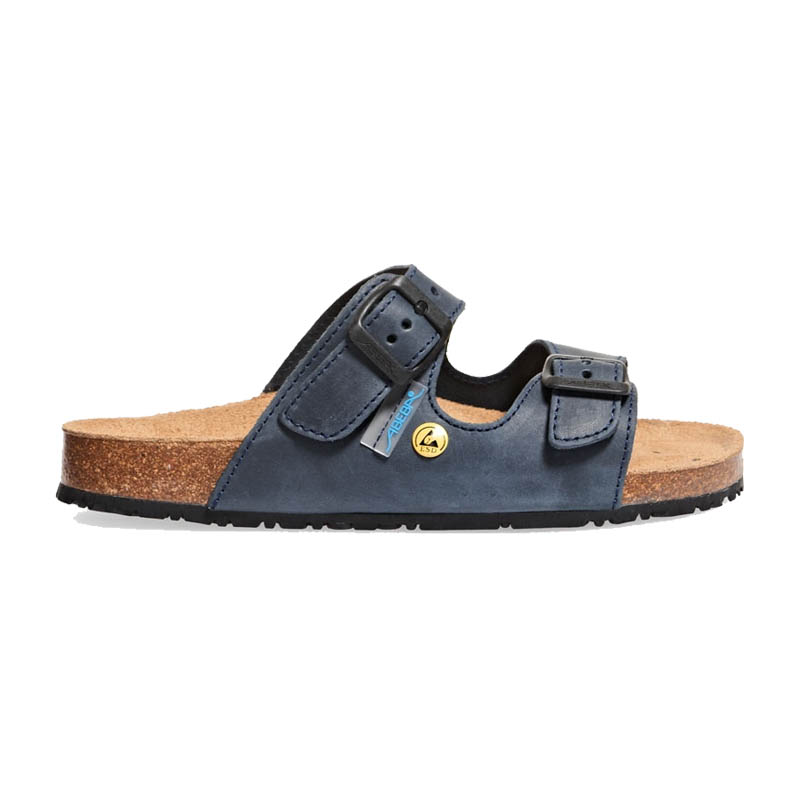 Abeba 4086 Nature OB ESD Sandalen mit Korkfußbett | blau