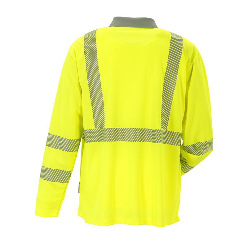 Planam Norit Warnschutz Polo Shirt langarm mit Stretch