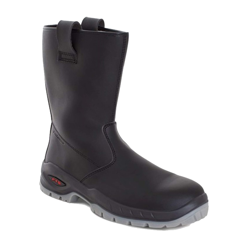 FTG Blackburn S3 Winter Sicherheitstiefel metallfrei, schwarzer Arbeitsstiefel aus ECOLEATHER mit warmem Futter und hohem Schaft
