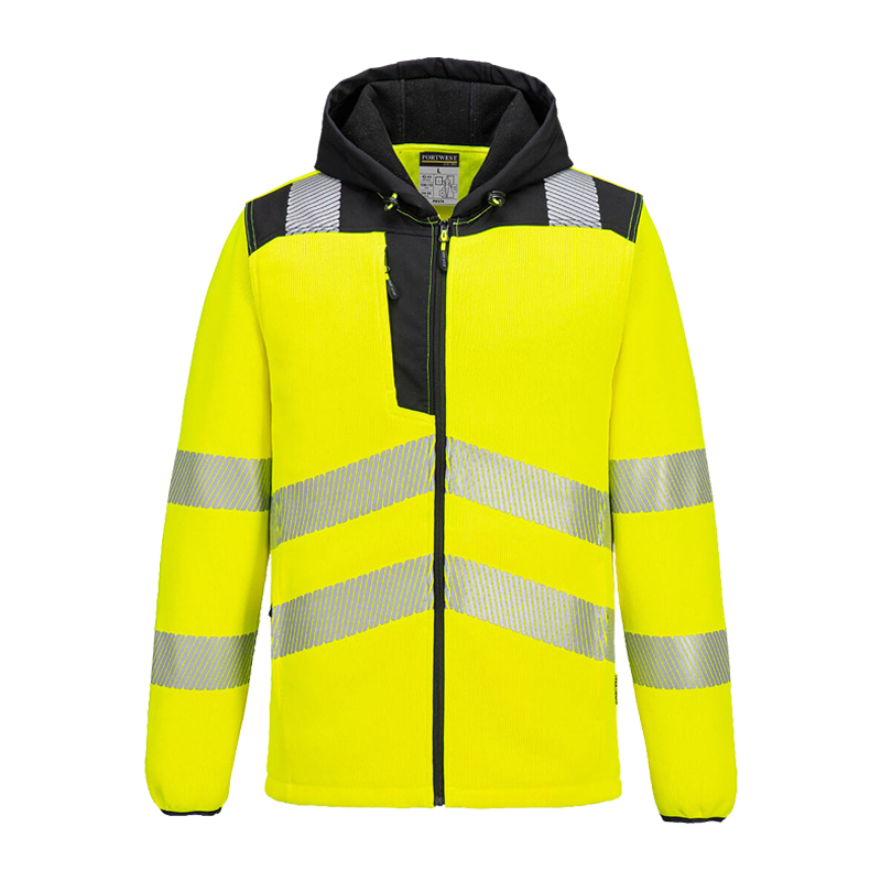PortWest PW335 Warnschutz Fleecejacke mit Kapuze bis Gr. 5XL