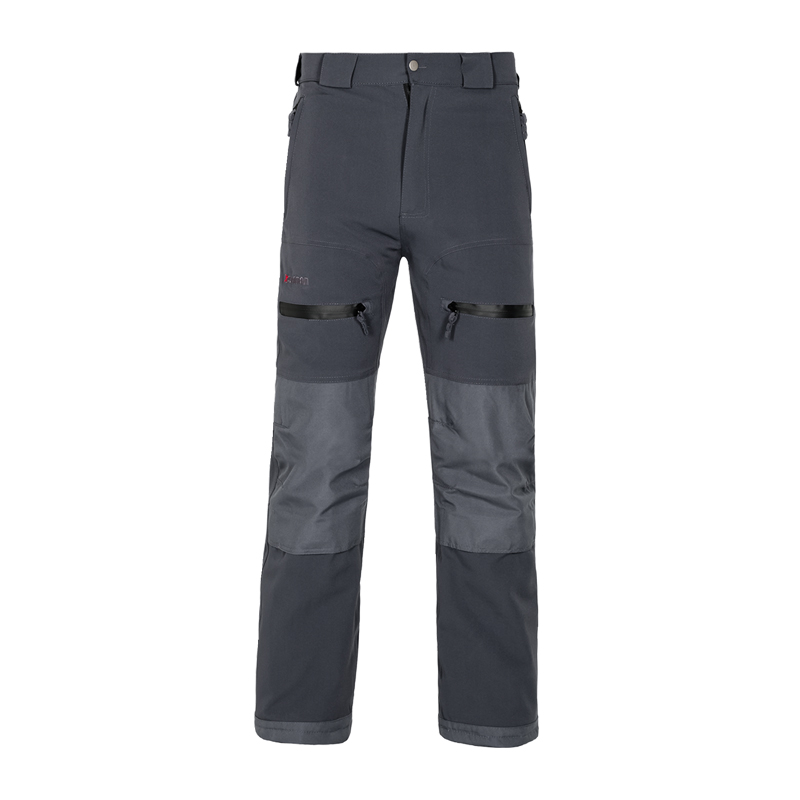 Planam Slope Winterhose wasserdicht mit Kniepolstertaschen, graue Arbeits-Winterhose in Frontansicht