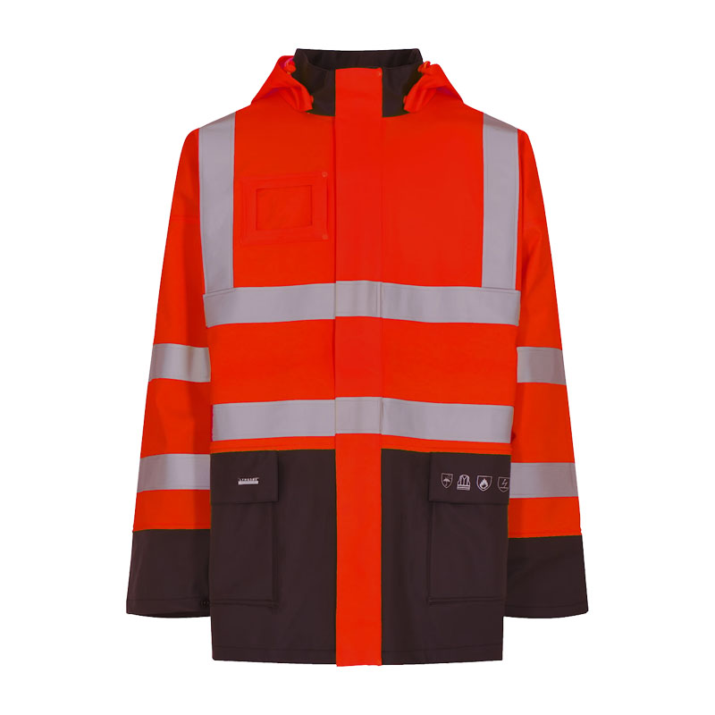 Lyngsøe FR-LR6025 flammhemmende Hi Vis Warnschutz Regenjacke