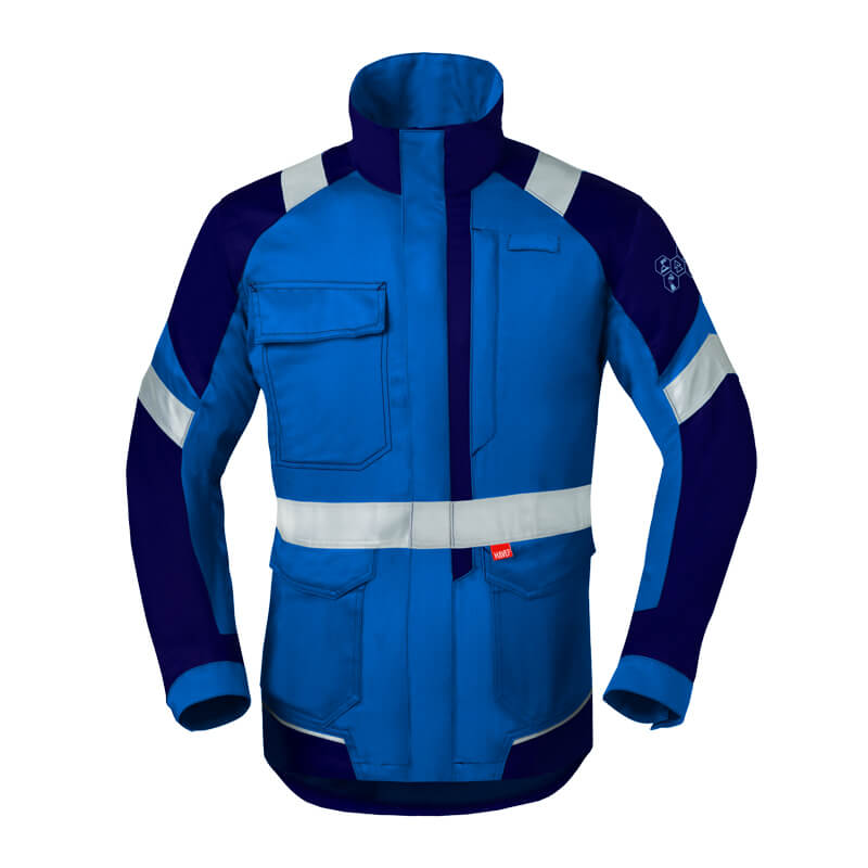HaVeP 5Safety Image+ 50285 MultiNorm Jacke | APC1 von HaVeP, blaue Schutzjacke mit Stehkragen, Brusttaschen und Reflexstreifen