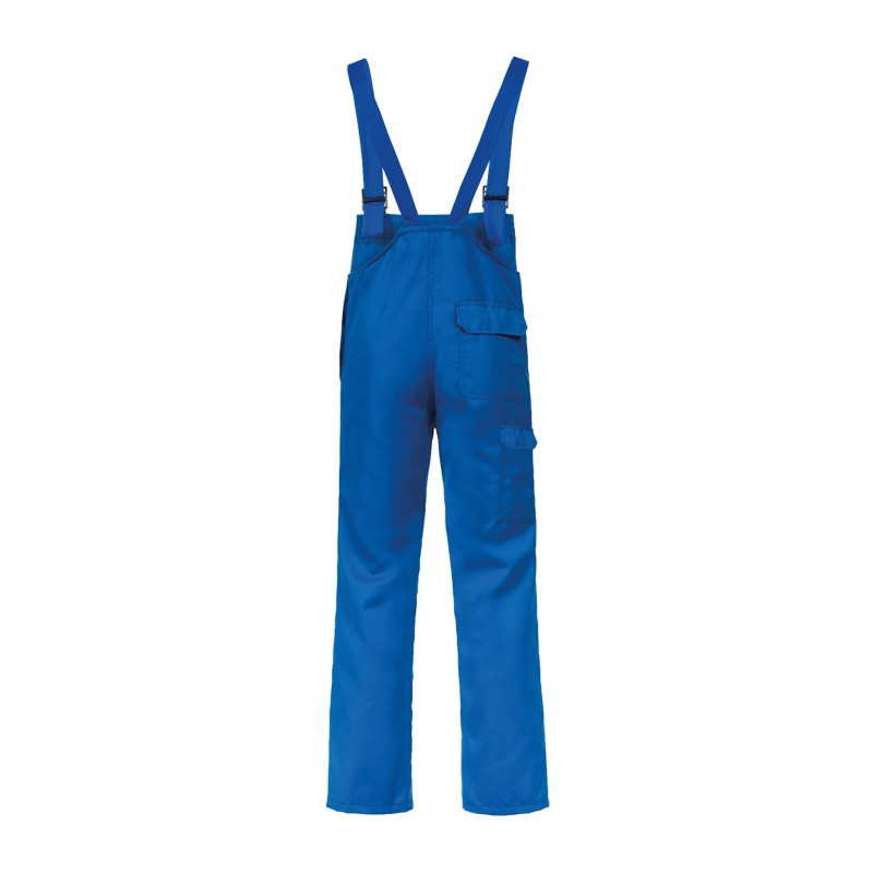 HB CHEMcomfort Antistatic Chemikalienschutz Latzhose von HB Protective Wear, blaue antistatische Schutz-Latzhose mit Trägern und Taschen, Frontansicht