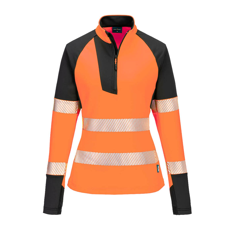 PortWest T173 Hi-Vis Damen Sweat Shirt Troyer 1/4 RV