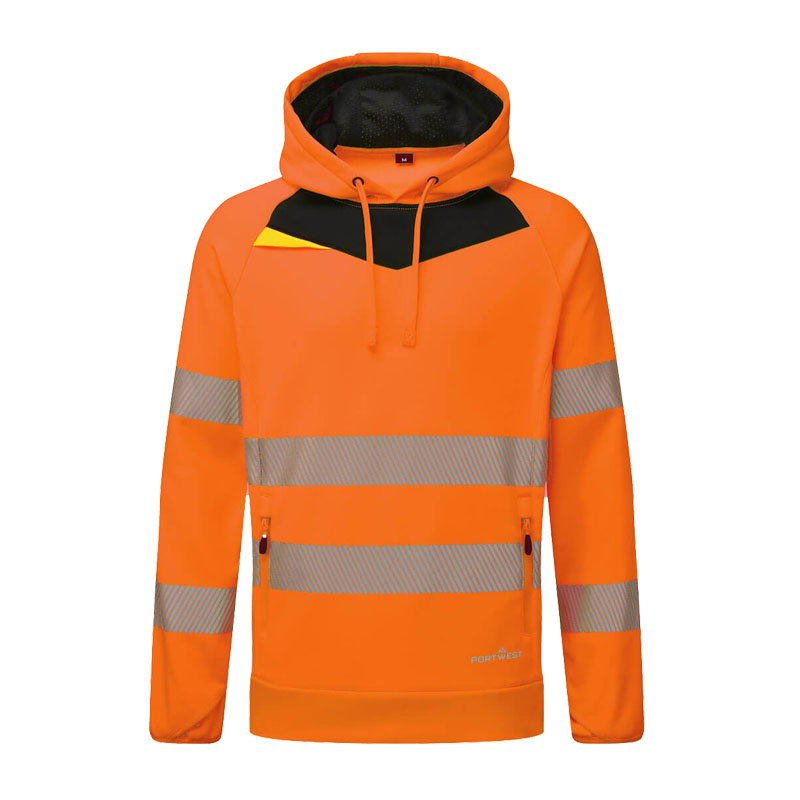 PortWest DX483 Hi-Vis Kapuzen Hoodie mit Stretch
