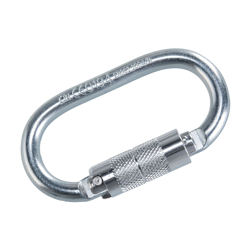 Silberner PortWest FP33 Karabiner mit Drehverschluss und 20-mm-Öffnung zur sicheren Befestigung von Verbindungsvorrichtungen bis max. 100 kg