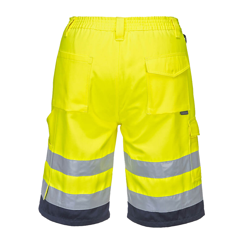 PortWest L043 leichte Warnschutz Shorts Baumwoll Komfort