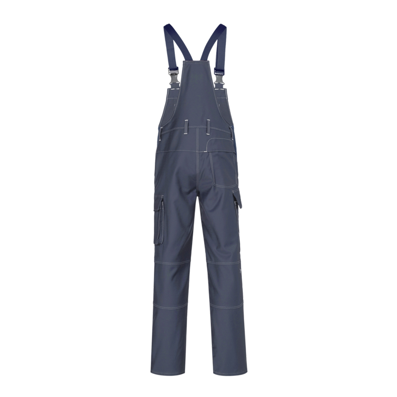 Dunkelblaue HB 4arc MultiNorm Latzhose 4 kA + 7 kA APC2 von HB Protective Wear, robuste Schutz-Latzhose mit Trägern und Taschen