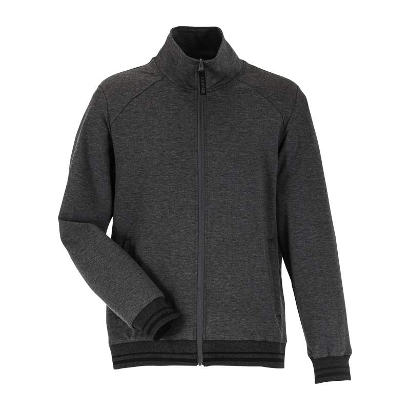 Planam Outdoor Match Jacke mit Strickbündchen von Planam in Anthrazit, sportliche Outdoor-Jacke mit Stehkragen und Reißverschluss, Frontansicht