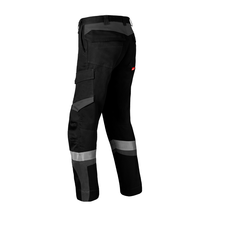 HaVeP 5Safety Image+ 80345 MultiNorm Hose APC2 von HaVeP in Schwarz/Grau, Rückansicht mit Beintasche und Reflexstreifen